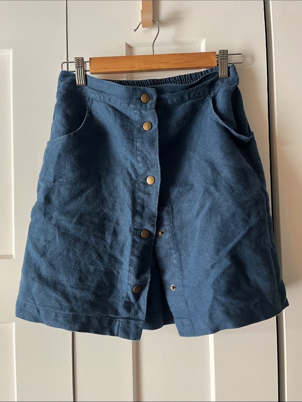 Linenfox sami heavy linen skirt navy